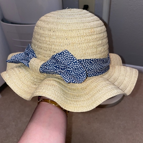 Kids woven straw sun hat with ribbon 41 cm size - Picture 6 of 8